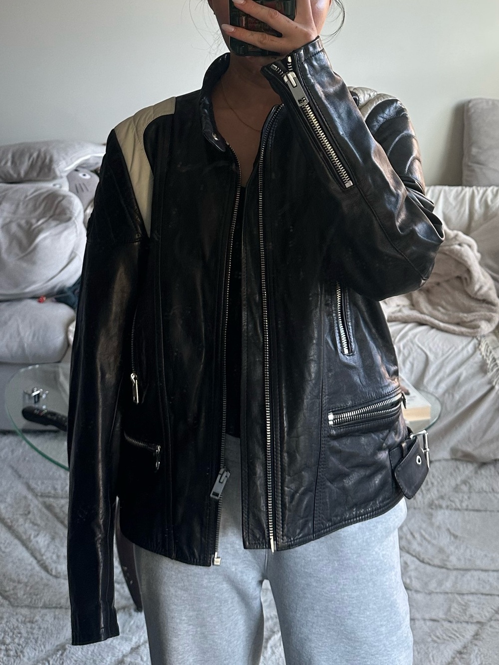 Vintage Diesel L Stone Cow Leather Jacket. XL fits like L